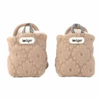 Lodger Slipper Folklore Fleece Baby-Hausschuhe, Beige, 6-12 Monate