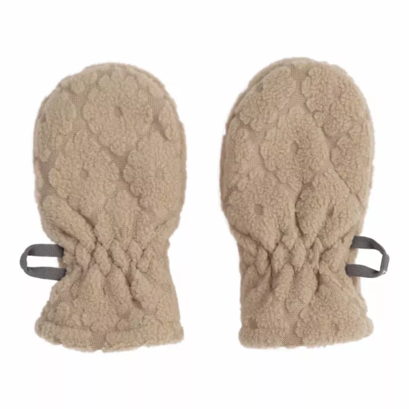 Lodger Mittens Folklore Fleece Baby-Fäustlinge, Beige, 12-24 Monate