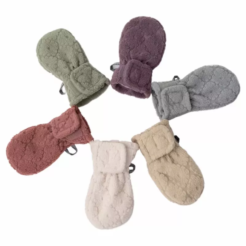 Lodger Mittens Folklore Fleece Baby-Fäustlinge, Beige, 12-24 Monate
