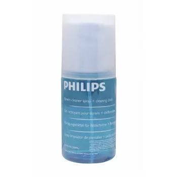 PHILIPS SVC1116B/10 Bildschirmreinigungs-Set für LED, LCD, Plasma, OLED, Smartphones, Tablets, Laptops, TVs - 200 ml Gel-Spray + Mikrofaser-Tuch