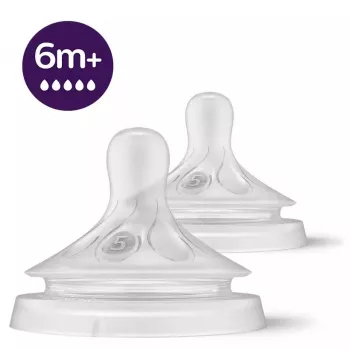 Philips Avent Natural Response Silikon-Sauger, sehr schneller Milchfluss, 6m+, 2er-Pack