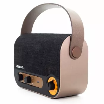 AIWA RBTU-600 tragbares Bluetooth-Radio mit FM, USB, AUX-in, MicroSD, wiederaufladbarem Akku