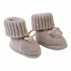 Lodger Slipper Folklore Merino-Woll-Babyschuhe, Beige, 0-6 Monate