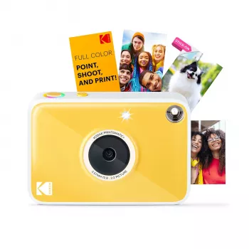 Kodak RODOMATICPYL Digitale Sofortbildkamera mit ZINK Zero Ink Druck, 10MP, 3,5 inch LCD, Bluetooth, USB-C, MicroSD