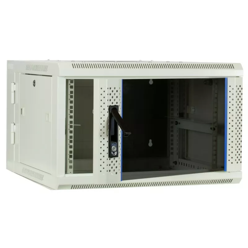 DSIT 6U Wandmontage-Serverschrank mit Glastür, Weiß, 600x600x368 mm DS6606W-DOUBLE
