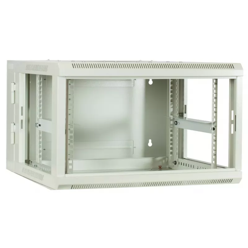 DSIT 6U Wandmontage-Serverschrank mit Glastür, Weiß, 600x600x368 mm DS6606W-DOUBLE