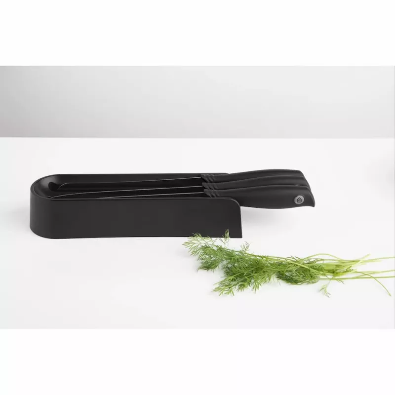 Brabantia Tasty+ Messerblock-Set für die Schublade, Dunkelgrau, 3 Messer
