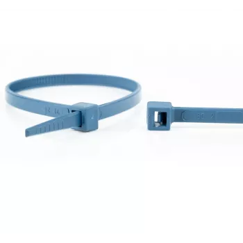 WKK 15032671 Metalldetektierbare blaue Kabelbinder 100 mm x 2,5 mm, 100er-Pack