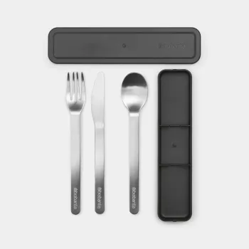 Brabantia Make & Take tragbares Besteckset, Dunkelgrau