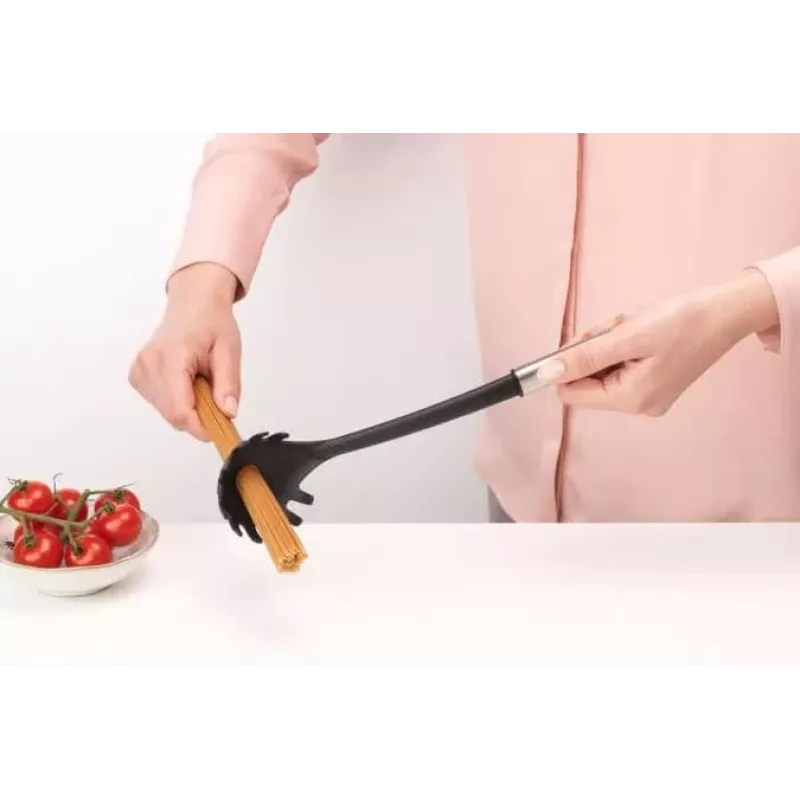 Brabantia Essential Spaghetti-Löffel, Nylonkopf, Mattstahlgriff, Antihaft-sicher