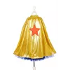 Souza! Superheldin Kostüm Kleid mit Umhang, Pink/Gold/Blau, 5-7 Jahre (116-128 cm)