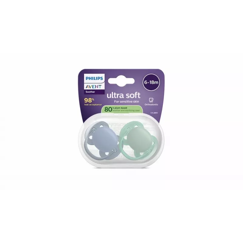 Philips Avent Ultra Soft Schnuller 6-18 Monate, 2er-Pack, Junge