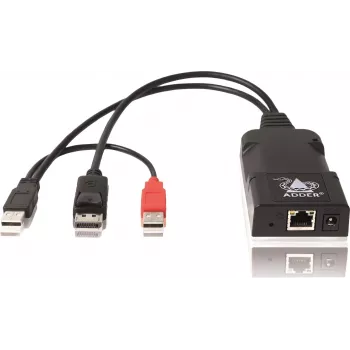 ADDER ALIF101T-DP DisplayPort KVM Extender Transmitter über Cat5e/6/7 - 2560x1600, USB 2.0, Audio, schwarzes Aluminium