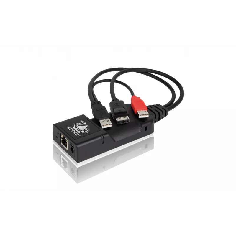 ADDER ALIF101T-DP DisplayPort KVM Extender Transmitter über Cat5e/6/7 - 2560x1600, USB 2.0, Audio, schwarzes Aluminium