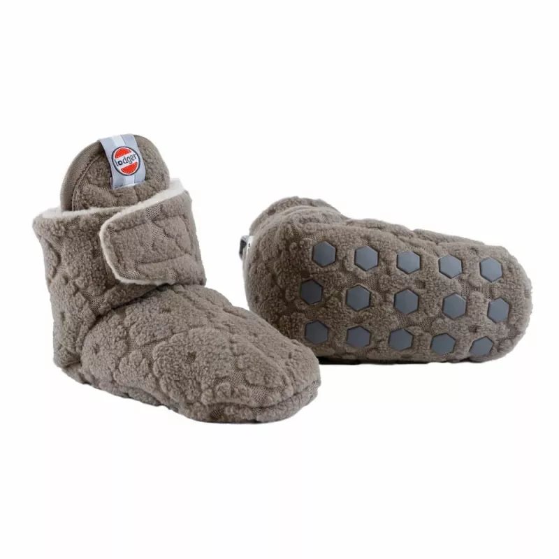 Lodger Buffalo Fleece Baby-Booties mit rutschfester Sohle, Braun, 6-12 Monate