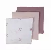 Lodger Swadler Solid Matcha Baumwoll-Pucktuch, Rose, 70x70 cm, 3 Stück