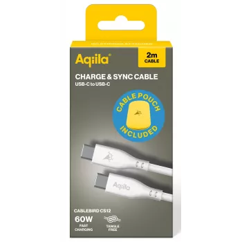 AQIILA Cablebird CS12 USB-C auf USB-C Lade- und Synchronisierungskabel 2m 60W Schwarz AQCBPBIC2SI829