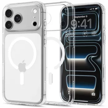 SPIGEN Ultra Hybrid MagSafe Hülle für iPhone 17 Pro Max / 18 Pro Max – Transparent/Weiß