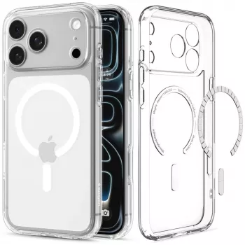 SPIGEN Ultra Hybrid MagSafe Hülle für iPhone 17 Pro Max / 18 Pro Max – Transparent/Weiß