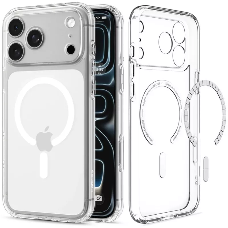 SPIGEN Ultra Hybrid MagSafe Hülle für iPhone 17 Pro Max / 18 Pro Max – Transparent/Weiß