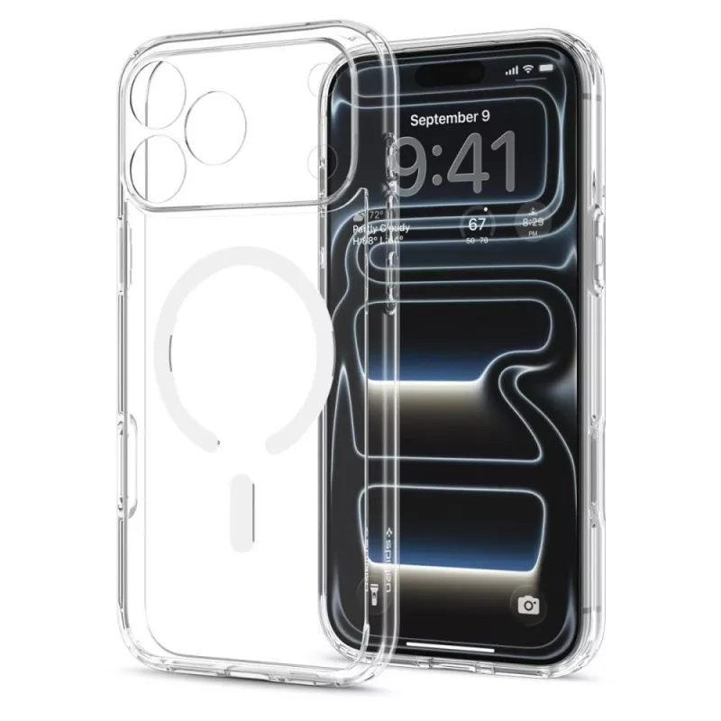 SPIGEN Ultra Hybrid MagSafe Hülle für iPhone 17 Pro Max / 18 Pro Max – Transparent/Weiß