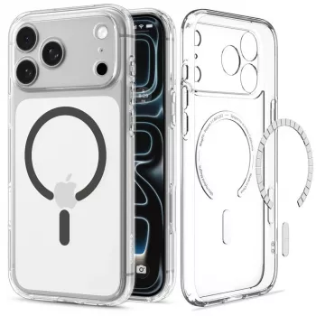 Spigen Ultra Hybrid MagSafe Hülle für iPhone 17 Pro Max / 18 Pro Max – Transparent/Graphit