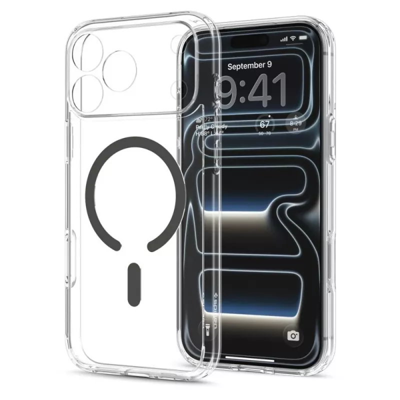 Spigen Ultra Hybrid MagSafe Hülle für iPhone 17 Pro Max / 18 Pro Max – Transparent/Graphit