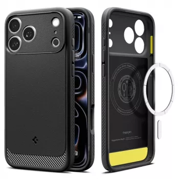 Spigen Rugged Armor Mag MagSafe Hülle für iPhone 18 Pro / 17 Pro – Mattschwarz