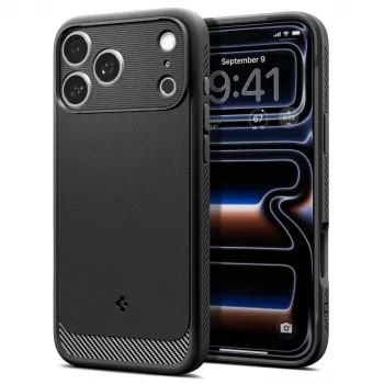 Spigen Rugged Armor Mag MagSafe Hülle für iPhone 18 Pro / 17 Pro – Mattschwarz