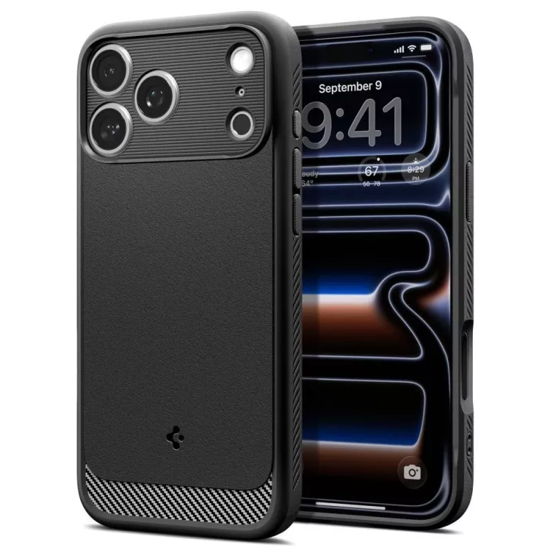 Spigen Rugged Armor Mag MagSafe Hülle für iPhone 18 Pro / 17 Pro – Mattschwarz