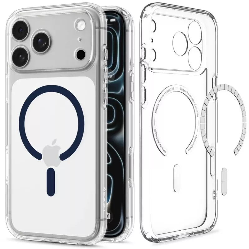 Spigen Ultra Hybrid MagSafe Hülle für iPhone 17 Pro Max / 18 Pro Max - Transparent/Tiefblau