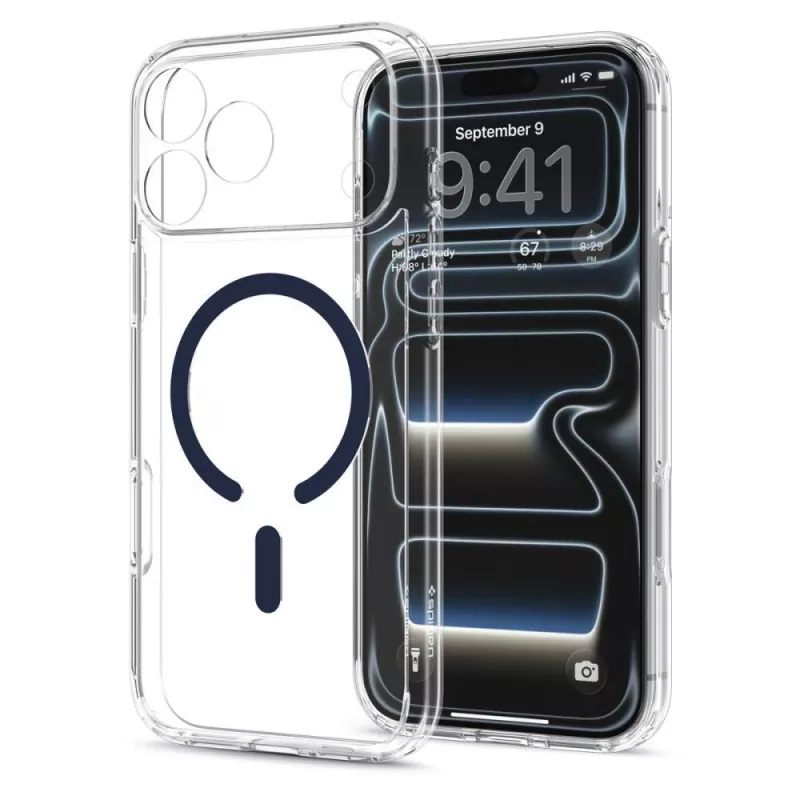 Spigen Ultra Hybrid MagSafe Hülle für iPhone 17 Pro Max / 18 Pro Max - Transparent/Tiefblau