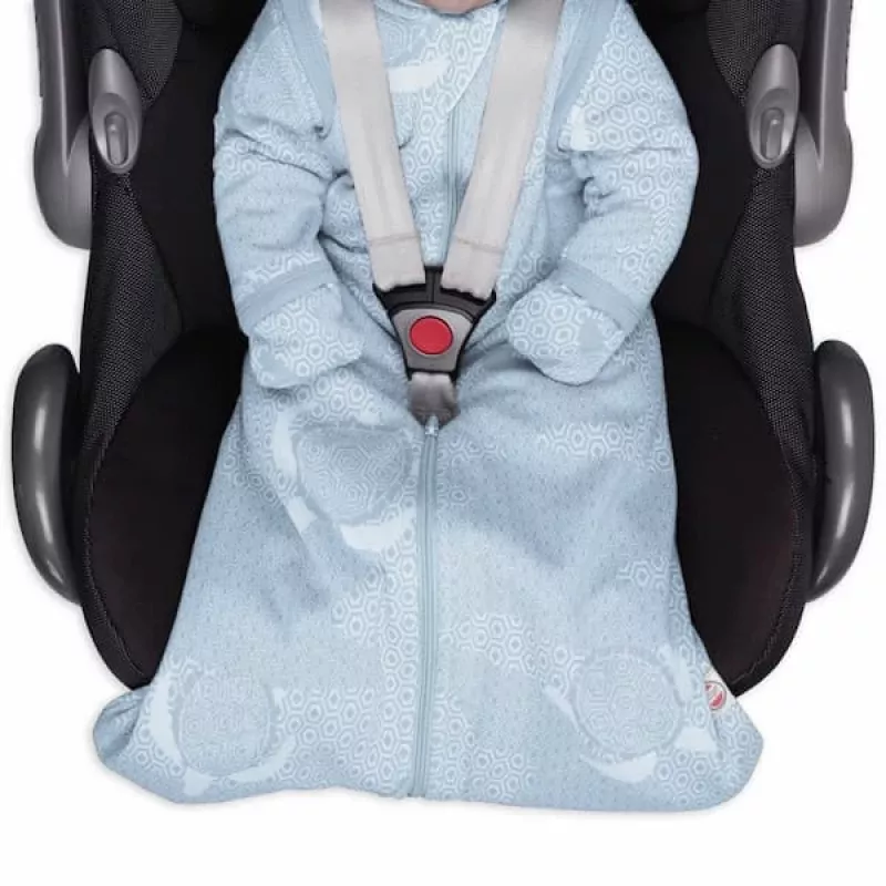 Lodger Hopper Matcha Turtle Baby-Schlafsack mit abnehmbaren Ärmeln, Blue Fogg, 50/62