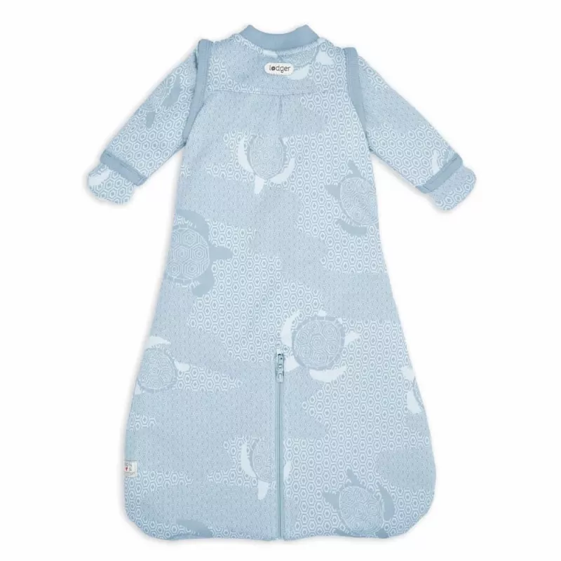 Lodger Hopper Matcha Turtle Baby-Schlafsack mit abnehmbaren Ärmeln, Blue Fogg, 50/62