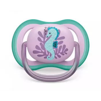 Philips AVENT Ultra Air Deco Schnuller Seepferdchen 6-18M Mädchen 1 Stück