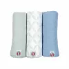Lodger Swadler Solid Matcha Baumwoll-Pucktuch, Pfefferminz, 70x70 cm, 3er-Pack