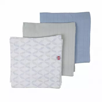 Lodger Swadler Solid Matcha Baumwoll-Pucktuch, Pfefferminz, 70x70 cm, 3er-Pack