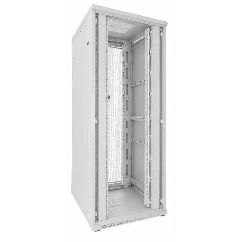DSIT 42U 19 inch Serverschrank, perforierte Doppeltüren vorne und hinten, Weiß, 800x1000x2000mm (DS8042DD-W)