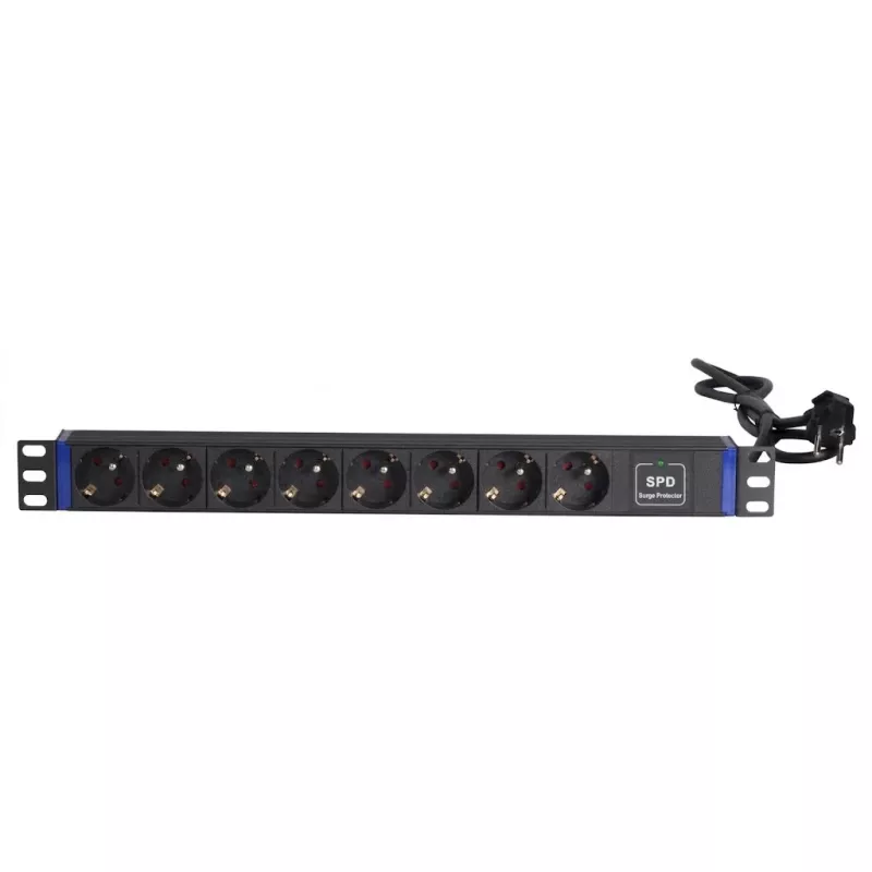 DSIT 19 inch 8-fach Überspannungsschutz-Steckdosenleiste mit Erdungskontakt (DS-8PDU-SPD-PE)