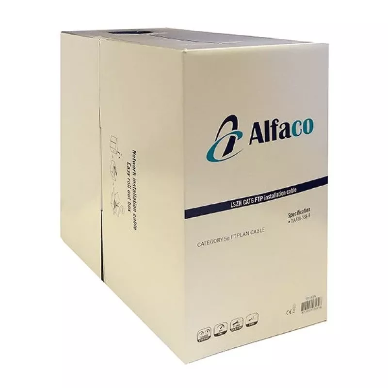 DSIT Alfaco Cat5e F/UTP Solid Core Netzwerkkabel 305m Rolle Grau LSZH Eca