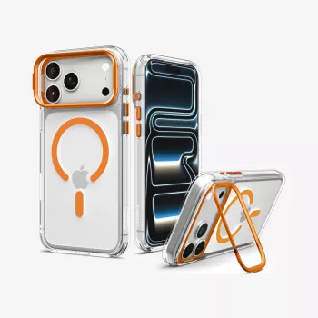 Spigen Ultra Hybrid Optik S MagSafe Hülle für iPhone 17 Pro Max / 18 Pro Max - Transparent/Orange
