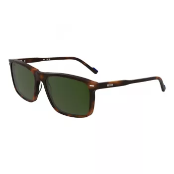 ZEISS Herren ZS25555S-230 Rechteckige Sonnenbrille, Havanna-Fassung, Braune Gläser, 58-17-145