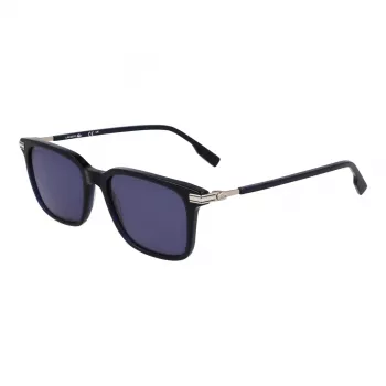 Lacoste Herren L6035S-410 rechteckige Sonnenbrille, blaues Gestell, graue Gläser, 53mm