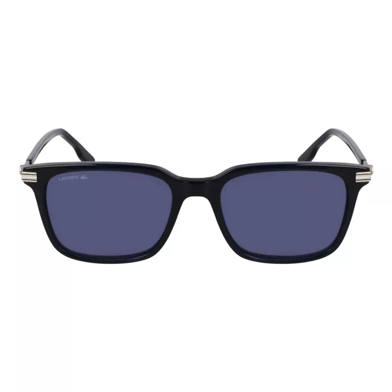 Lacoste Herren L6035S-410 rechteckige Sonnenbrille, blaues Gestell, graue Gläser, 53mm