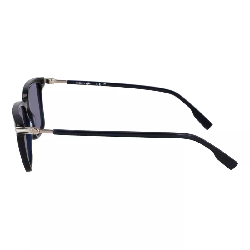 Lacoste Herren L6035S-410 rechteckige Sonnenbrille, blaues Gestell, graue Gläser, 53mm