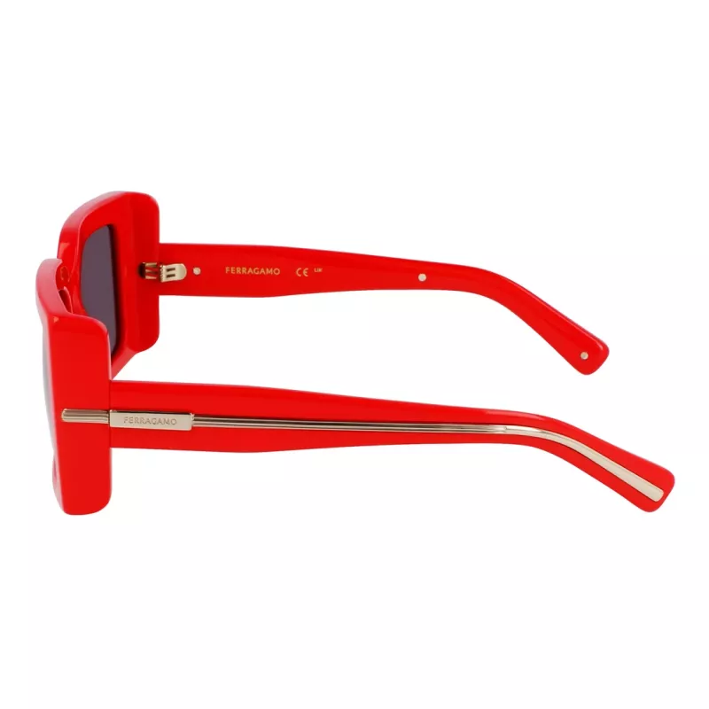 Ferragamo SF2032S-600 Damen Cat-Eye-Sonnenbrille, rotes Gestell, graue Gradient-Gläser, 55/19/140 mm