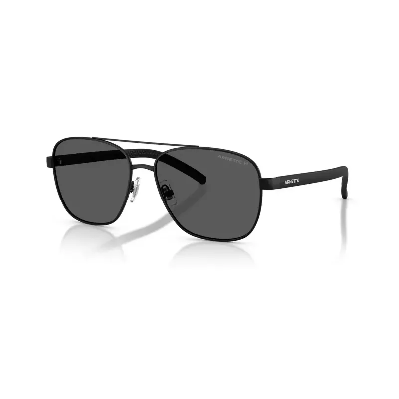 Arnette AN30877538359 Herren-Sonnenbrille, polarisiert, mattschwarzes Gestell, graue Gläser, 59/18/145 mm