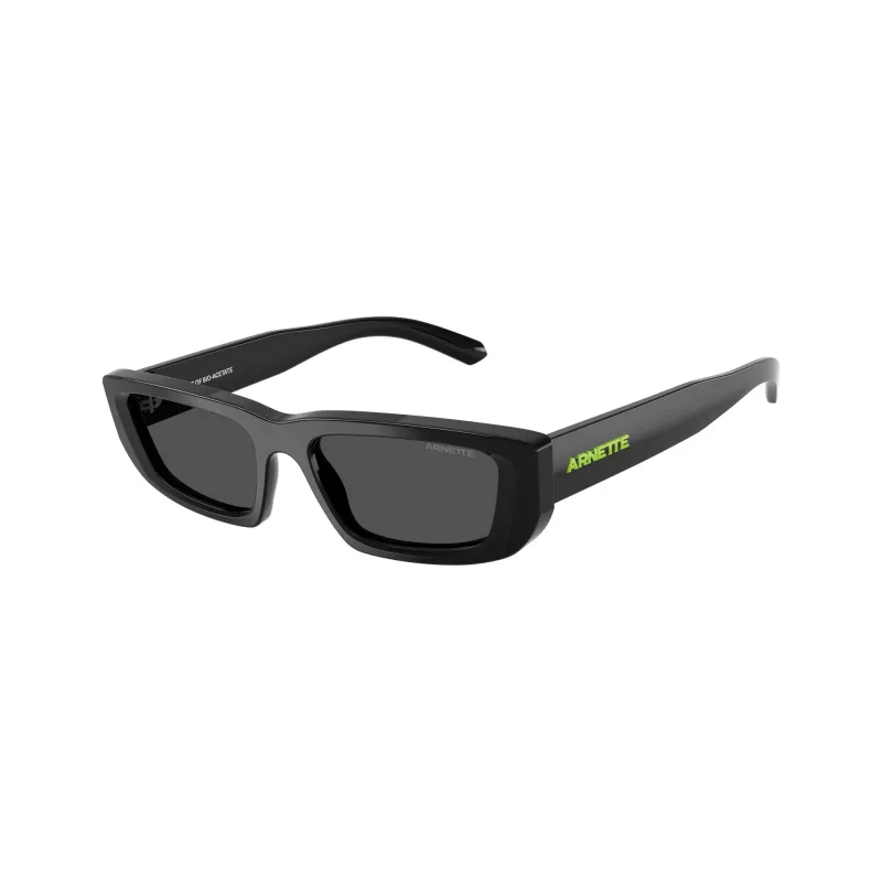 Arnette AN4357-121487 Herren-Sonnenbrille, rechteckig, mattschwarzes Gestell, graue Gläser, 53/17/145 mm