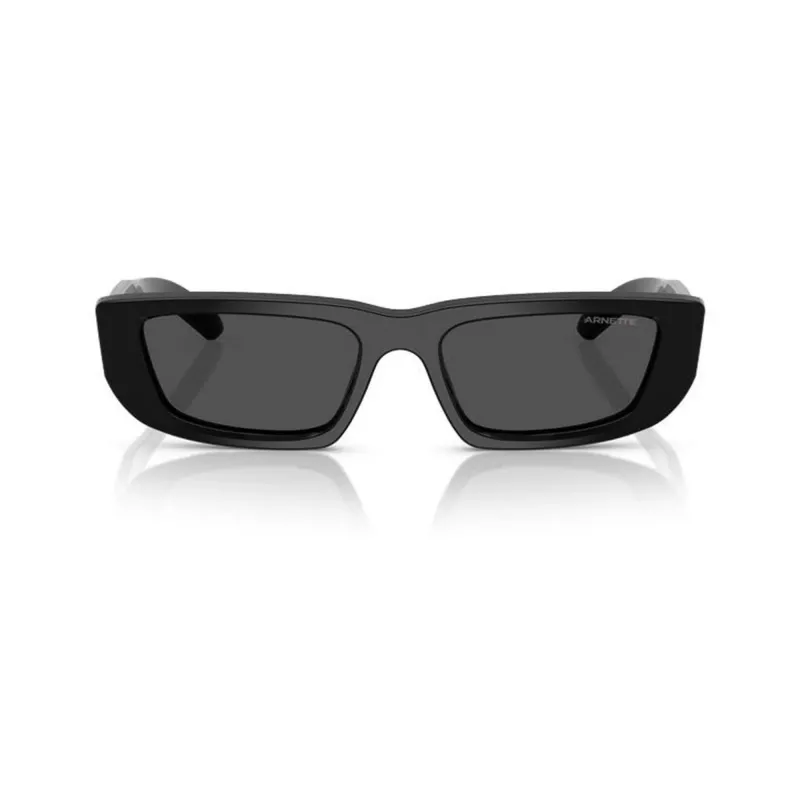 Arnette AN4357-121487 Herren-Sonnenbrille, rechteckig, mattschwarzes Gestell, graue Gläser, 53/17/145 mm