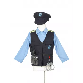 Souza! Polizei-Kostüm mit Hut und Zubehör, Alter 4-7